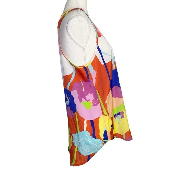 Everly Colorful Abstract Floral Print Sleeveless Top - Picture 3 of 12